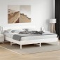 vidaXL Estructura de cama con cabecero madera de pino blanco 200x200cm vidaXL Estructura de cama con cabecero madera de pino blanco 200x200cm