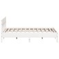 vidaXL Estructura de cama con cabecero madera de pino blanco 200x200cm vidaXL Estructura de cama con cabecero madera de pino blanco 200x200cm