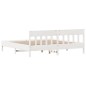 vidaXL Estructura de cama con cabecero madera de pino blanco 200x200cm vidaXL Estructura de cama con cabecero madera de pino blanco 200x200cm