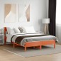 vidaXL Estructura cama con cabecero madera pino marrón cera 160x200 cm