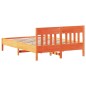 vidaXL Estructura cama con cabecero madera pino marrón cera 160x200 cm