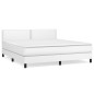 vidaXL Cama box spring con colchón cuero sintético blanco 180x200 cm vidaXL Cama box spring con colchón cuero sintético blanco 180x200 cm