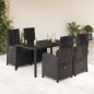 vidaXL Set de muebles jardín 5 pzas con cojines ratán sintético negro vidaXL Set de muebles jardín 5 pzas con cojines ratán sintético negro