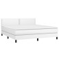 vidaXL Cama box spring con colchón cuero sintético blanco 180x200 cm vidaXL Cama box spring con colchón cuero sintético blanco 180x200 cm