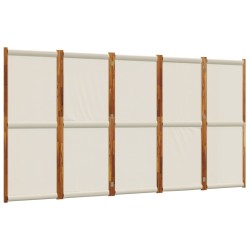 vidaXL Biombo divisor de 5 paneles gris claro 350x180 cm