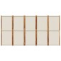 vidaXL Biombo divisor de 5 paneles gris claro 350x180 cm vidaXL Biombo divisor de 5 paneles gris claro 350x180 cm