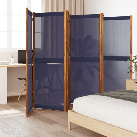 vidaXL Biombo divisor de 6 paneles azul oscuro 420x180 cm