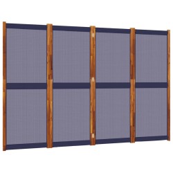 vidaXL Biombo divisor de 4 paneles azul oscuro 280x180 cm