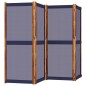 vidaXL Biombo divisor de 4 paneles azul oscuro 280x180 cm vidaXL Biombo divisor de 4 paneles azul oscuro 280x180 cm