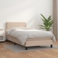 vidaXL Cama box spring con colchón cuero sintético capuchino 100x200cm vidaXL Cama box spring con colchón cuero sintético capuchino 100x200cm