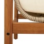 vidaXL Banco de jardín con cojín ratán sintético acacia beige vidaXL Banco de jardín con cojín ratán sintético acacia beige