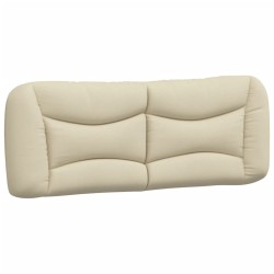 vidaXL Cabecero de cama acolchado tela crema 120 cm