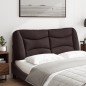 vidaXL Cabecero de cama acolchado tela marrón oscuro 120 cm