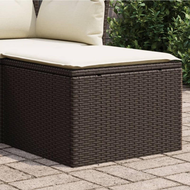 vidaXL Taburete de jardín con cojín ratán sintético marrón 55x55x37 cm vidaXL Taburete de jardín con cojín ratán sintético marrón 55x55x37 cm