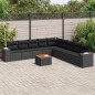 vidaXL Set de sofás de jardín 10 pzas cojines ratán sintético negro vidaXL Set de sofás de jardín 10 pzas cojines ratán sintético negro