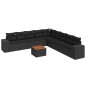 vidaXL Set de sofás de jardín 10 pzas cojines ratán sintético negro vidaXL Set de sofás de jardín 10 pzas cojines ratán sintético negro