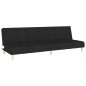 vidaXL Sofá cama de 2 plazas tela negro