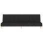 vidaXL Sofá cama de 2 plazas tela negro