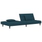 vidaXL Sofá cama de 2 plazas con dos almohadas terciopelo azul vidaXL Sofá cama de 2 plazas con dos almohadas terciopelo azul