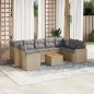 vidaXL Juego de sofás jardín con cojines beige 10 pzas ratán sintético vidaXL Juego de sofás jardín con cojines beige 10 pzas ratán sintético