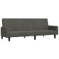 vidaXL Sofá cama de 2 plazas terciopelo gris oscuro vidaXL Sofá cama de 2 plazas terciopelo gris oscuro