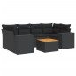 vidaXL Set de comedor de jardín 7 pzas y cojines ratán sintético negro vidaXL Set de comedor de jardín 7 pzas y cojines ratán sintético negro