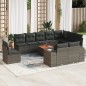 vidaXL Set de sofás de jardín 11 pzas y cojines ratán sintético gris vidaXL Set de sofás de jardín 11 pzas y cojines ratán sintético gris