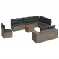 vidaXL Set de sofás de jardín 11 pzas y cojines ratán sintético gris vidaXL Set de sofás de jardín 11 pzas y cojines ratán sintético gris