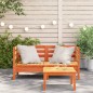 vidaXL Sofás de esquina de jardín 2 uds madera maciza pino marrón cera vidaXL Sofás de esquina de jardín 2 uds madera maciza pino marrón cera