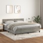 vidaXL Cama box spring con colchón terciopelo gris claro 160x200 cm vidaXL Cama box spring con colchón terciopelo gris claro 160x200 cm