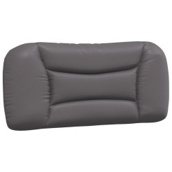 vidaXL Cabecero de cama acolchado cuero sintético gris 90 cm