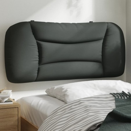 vidaXL Cabecero de cama acolchado tela gris oscuro 80 cm