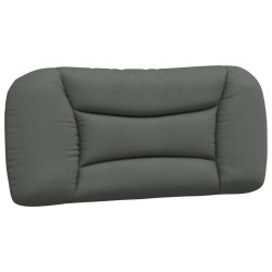 vidaXL Cabecero de cama acolchado tela gris oscuro 80 cm