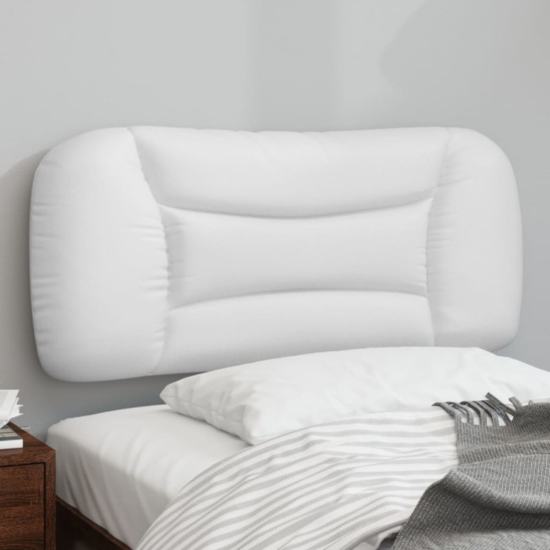 vidaXL Cabecero de cama acolchado cuero sintético blanco 90 cm