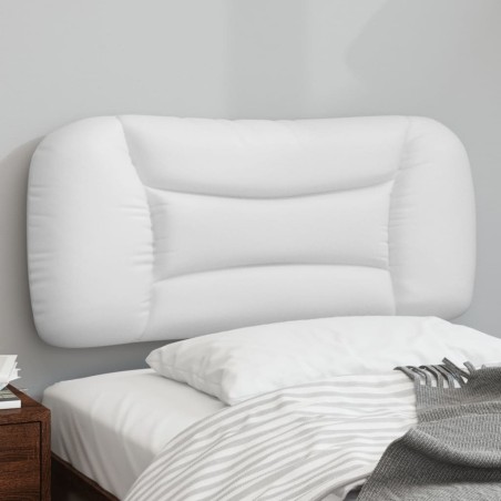 vidaXL Cabecero de cama acolchado cuero sintético blanco 90 cm