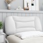 vidaXL Cabecero de cama acolchado cuero sintético blanco 90 cm