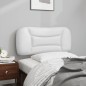 vidaXL Cabecero de cama acolchado cuero sintético blanco 90 cm
