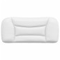 vidaXL Cabecero de cama acolchado cuero sintético blanco 90 cm