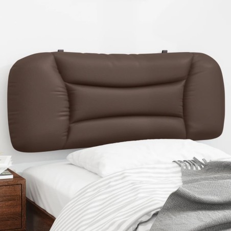 vidaXL Cabecero de cama acolchado cuero sintético marrón 100 cm