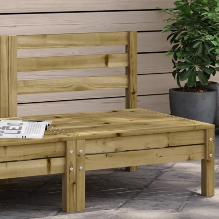 vidaXL Sofá de jardín sin reposabrazos madera pino impregnada
