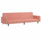 vidaXL Sofá cama de 2 plazas terciopelo rosa vidaXL Sofá cama de 2 plazas terciopelo rosa