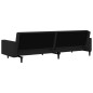 vidaXL Sofá cama de 2 plazas terciopelo negro vidaXL Sofá cama de 2 plazas terciopelo negro