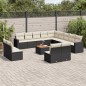 vidaXL Set sofás de jardín 14 pzas con cojines ratán sintético negro vidaXL Set sofás de jardín 14 pzas con cojines ratán sintético negro