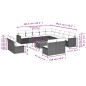 vidaXL Set sofás de jardín 14 pzas con cojines ratán sintético negro vidaXL Set sofás de jardín 14 pzas con cojines ratán sintético negro
