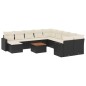 vidaXL Set de sofás de jardín 12 piezas cojines ratán sintético negro vidaXL Set de sofás de jardín 12 piezas cojines ratán sintético negro
