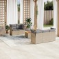 vidaXL Juego de sofás jardín con cojines 6 pzas ratán sintético beige vidaXL Juego de sofás jardín con cojines 6 pzas ratán sintético beige
