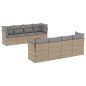 vidaXL Set de sofás de jardín 9 pzas con cojines ratán sintético beige vidaXL Set de sofás de jardín 9 pzas con cojines ratán sintético beige