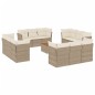 vidaXL Set sofás de jardín con cojines 13 pzas ratán sintético beige vidaXL Set sofás de jardín con cojines 13 pzas ratán sintético beige