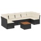 vidaXL Set de sofás de jardín 8 piezas y cojines ratán sintético negro vidaXL Set de sofás de jardín 8 piezas y cojines ratán sintético negro