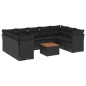 vidaXL Set de sofás de jardín 10 pzas cojines ratán sintético negro vidaXL Set de sofás de jardín 10 pzas cojines ratán sintético negro